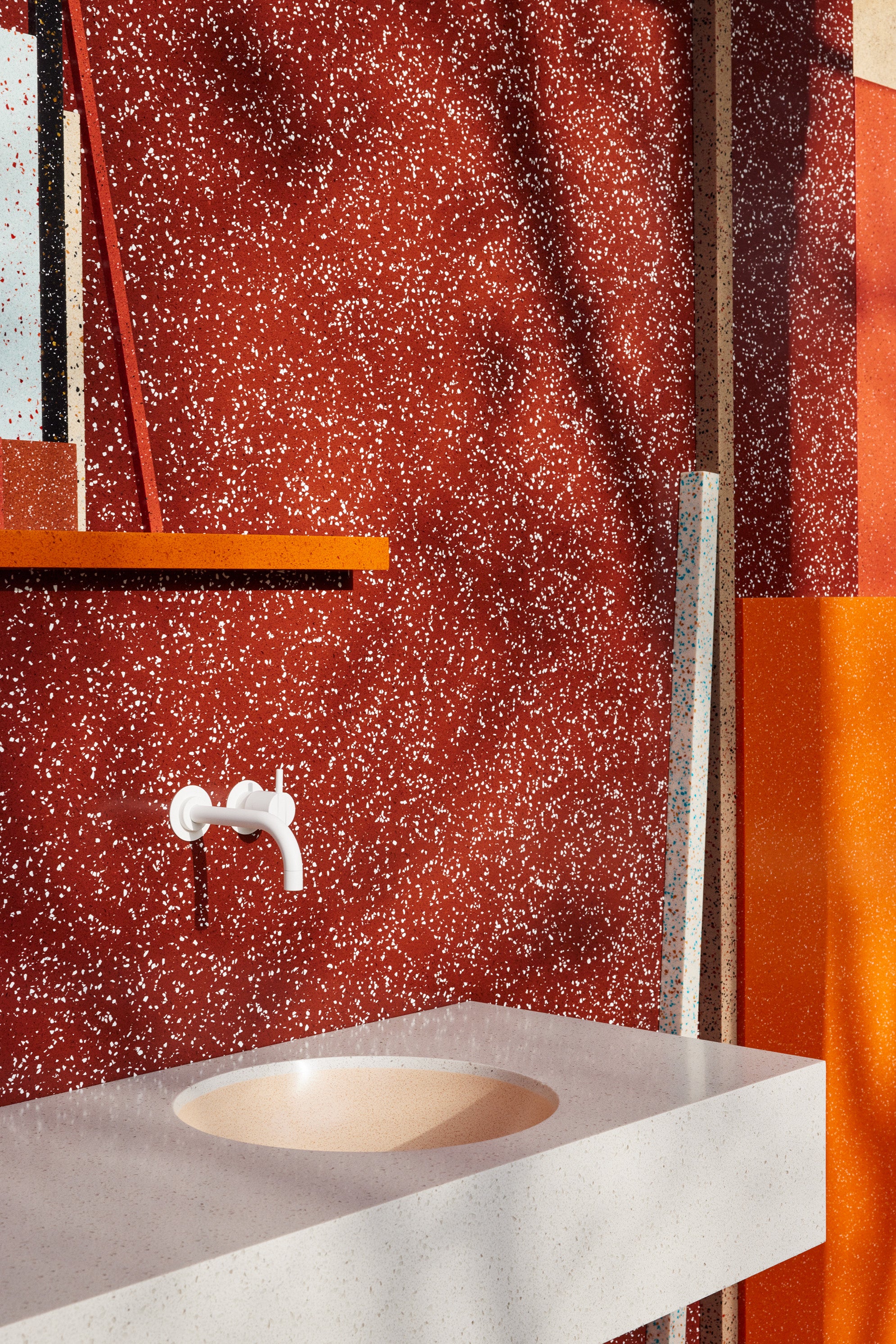 R8012-50-53 Red Brown - clear large speckles - white large R8012-50-53 Red Brown - clear large speckles - white large